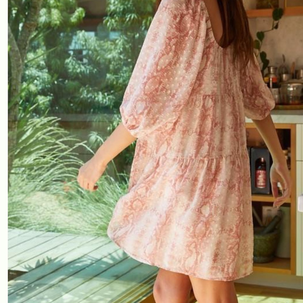 🔴Nwt blush Square-Neck Mini dress by together - Picture 3 of 4